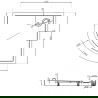 Mexen Flow+ kwartronde douchebak 100 x 100 cm, wit glans - 46Q101010H