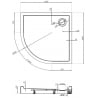 Mexen Flow+ Duschwanne halbkreisförmig 100 x 100 cm, schwarzmatt - 46Q701010H