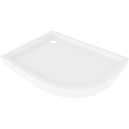 Mexen Flow+ receveur de douche asymétrique demi-circulaire gauche 90 x 80 cm, blanc brillant - 46Q108090LH