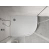 Mexen Flow+ receveur de douche asymétrique demi-circulaire gauche 90 x 80 cm, blanc brillant - 46Q108090LH