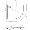 Mexen Flow+ asymmetrical left semi-circular shower tray 90 x 80 cm, black matte - 46Q708090LH