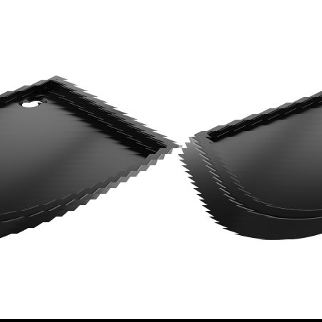 Mexen Flow+ receveur de douche semi-circulaire asymétrique gauche 90 x 80 cm, noir mat - 46Q708090LH