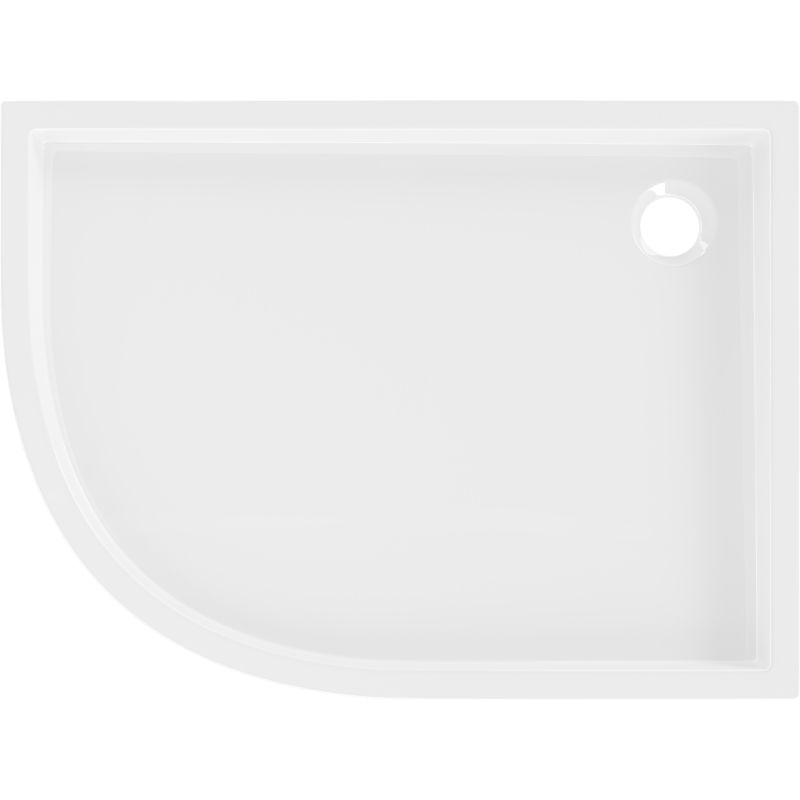 Mexen Flow+ asymmetrische kwartcirkel douchebak rechts 90 x 80 cm, wit glans - 46Q108090RH