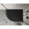 Mexen Flow+ brodzik półokrągły asymetryczny prawy 90 x 80 cm, czarny mat - 46Q708090RH