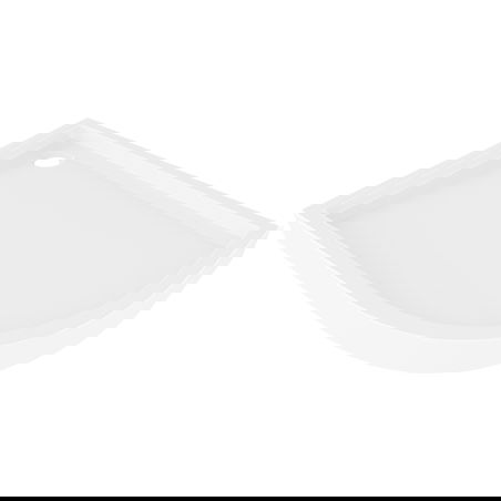 Mexen Flow+ asymmetrical left semicircular shower tray 100 x 80 cm, white gloss - 46Q108010LH