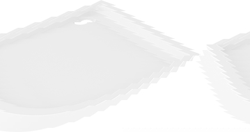 Mexen Flow+ halvrund asymmetrisk vänster duschkar 100 x 80 cm, vit glans - 46Q108010LH