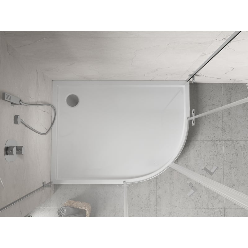 Mexen Flow+ poolringikujuline asümmeetriline vasak 100 x 80 cm, valge läige - 46Q108010LH