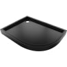 Mexen Flow+ brodzik półokrągły asymetryczny lewy 100 x 80 cm, czarny mat - 46Q708010LH