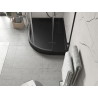 Mexen Flow+ asümmeetriline vasak poolringikujuline dušinurk 100 x 80 cm, must matt - 46Q708010LH