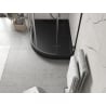 Mexen Flow+ receveur de douche semi-circulaire asymétrique gauche 100 x 80 cm, noir mat - 46Q708010LH