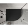 Mexen Flow+ receveur de douche semi-circulaire asymétrique gauche 100 x 80 cm, noir mat - 46Q708010LH