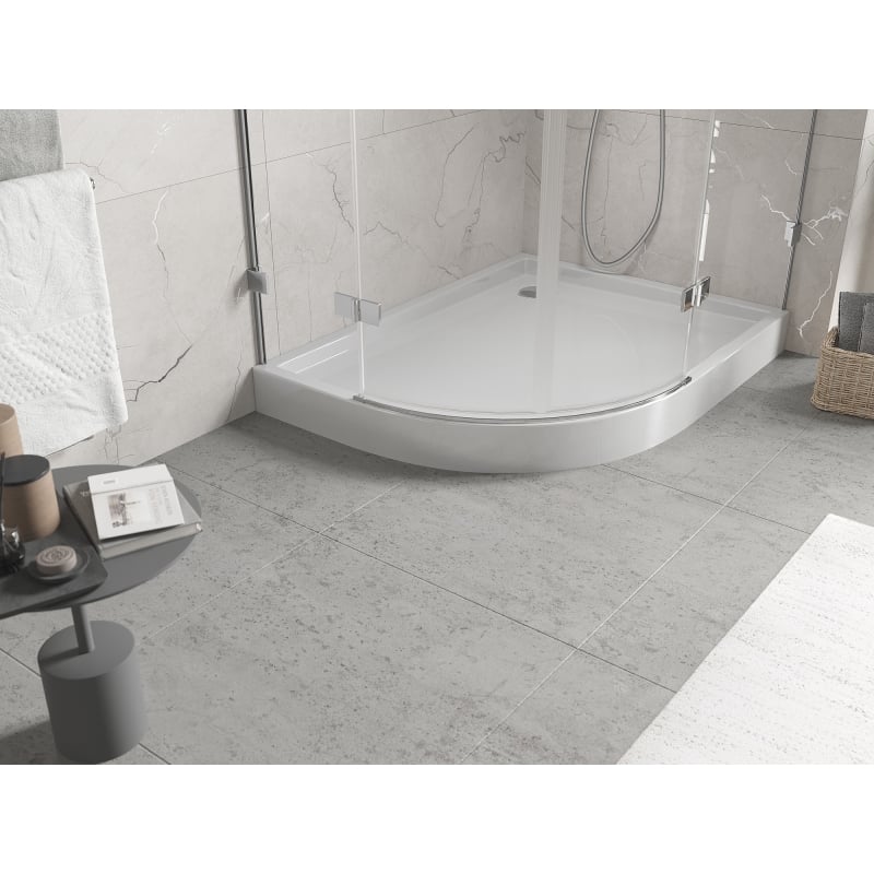 Mexen Flow+ brodzik półokrągły asymetryczny prawy 100 x 80 cm, biały połysk - 46Q108010RH
