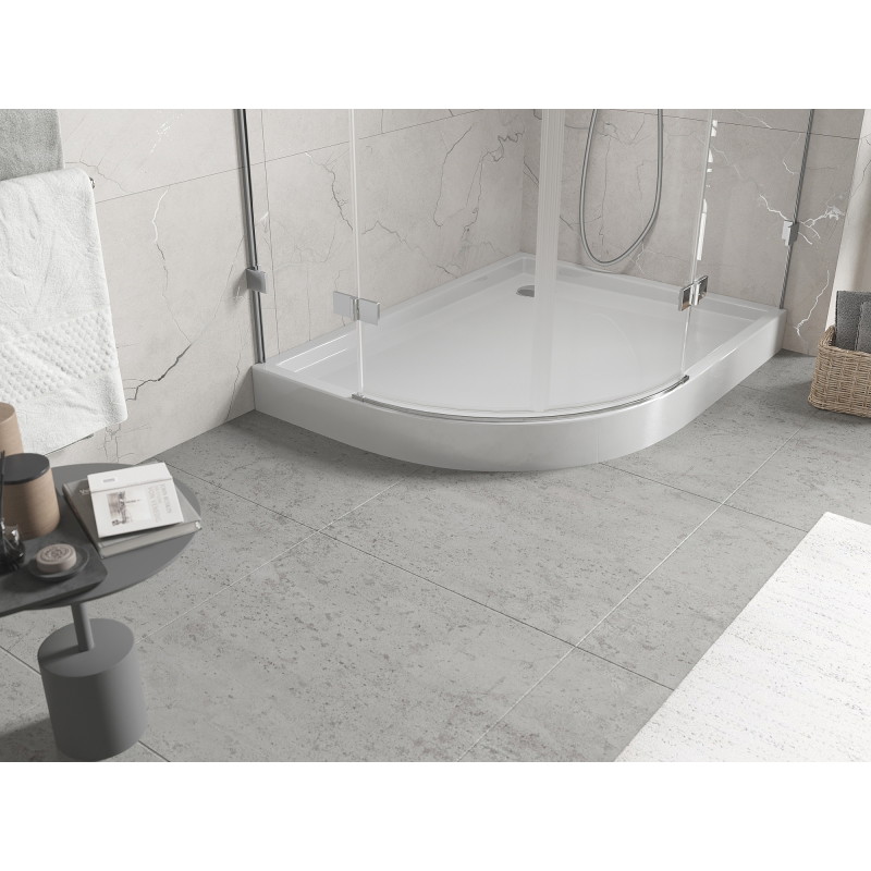 Mexen Flow+ dušialus poolring asümmeetriline parem 100 x 80 cm, valge läikiv - 46Q108010RH