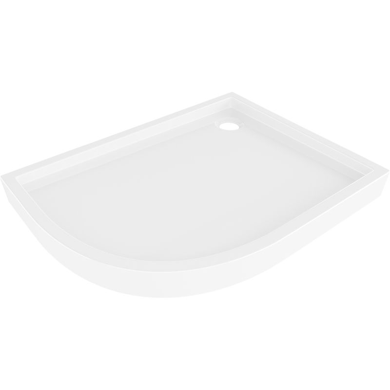 Mexen Flow+ piatto doccia semicircolare asimmetrico destro 100 x 80 cm, bianco lucido - 46Q108010RH