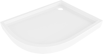 Mexen Flow+ asimetrična desna polukružna tuš kada 100 x 80 cm, bijeli sjaj - 46Q108010RH