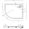 Mexen Flow+ Duschwanne halbrund asymmetrisch rechts 100 x 80 cm, schwarz matt - 46Q708010RH