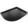 Mexen Flow+ asymmetrical right semi-circular shower tray 100 x 80 cm, black matte - 46Q708010RH