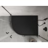 Mexen Flow+ asymmetrical right semi-circular shower tray 100 x 80 cm, black matte - 46Q708010RH