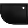 Mexen Flow+ asymmetrical right semi-circular shower tray 100 x 80 cm, black matte - 46Q708010RH