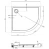 Mexen Flow+ asymmetrical left semicircular shower tray 100 x 90 cm, white gloss - 46Q109010LH