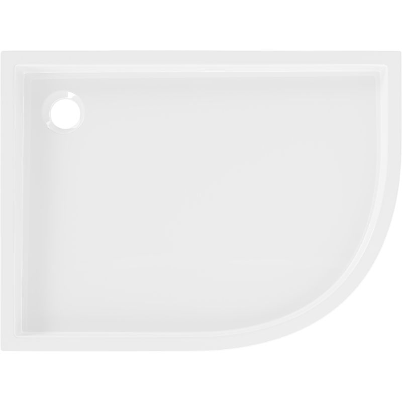 Mexen Flow+ halfronde asymmetrische douchebak links 100 x 90 cm, glanzend wit - 46Q109010LH