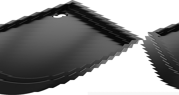 Mexen Flow+ asymmetrische, halbrunde, linke Duschwanne 100 x 90 cm, schwarz matt - 46Q709010LH