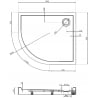 Mexen Flow+ semi-circular asymmetrical shower tray right 100 x 90 cm, white gloss - 46Q109010RH