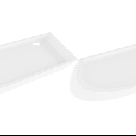 Mexen Flow+ asymmetrische rechthoekige douchebak 100 x 90 cm, glanzend wit - 46Q109010RH