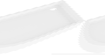 Mexen Flow+ asimetrična polkrožna tuš kad desna 100 x 90 cm, beli sijaj - 46Q109010RH