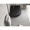 Mexen Flow+ asymmetrical right semi-circular tray 100 x 90 cm, black matte - 46Q709010RH