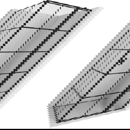 Mexen Mist T δεξιά περιστρεφόμενη καμπίνα ντους 110 x 100 cm, μαύρο πλέγμα, μαύρο