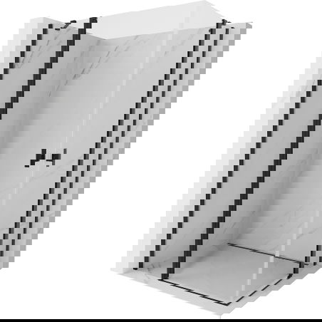 Mexen Mist Duo Duschkabine schwenkbar 80 x 75 cm, transparent, schwarz - 8A4-080-075-70-00
