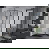 Mexen Apia schuifdouchecabine 140 x 90 cm, transparant, chroom + Flat douchebak, zwart - 840-140-090-01-00-4070