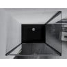 Mexen Apia Duschkabine verschiebbar 140 x 90 cm, transparent, Chrom + Duschwanne Flat, schwarz - 840-140-090-01-00-4070