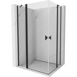 Mexen Mist Duo kabina prysznicowa uchylna 100 x 80 cm, transparent, czarna - 8A4-100-080-70-00