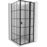 Mexen Mist T cabine de douche pivotante droite 120 x 120 cm, grille noire, noir - 8A4T-120-120-70-77-P
