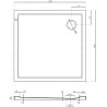 Mexen Flow dušialus ruut Slim 110 x 110 cm, valge läige - 46S101111