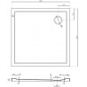 Mexen Flow brodzik kwadratowy slim 110 x 110 cm, czarny mat - 46S701111