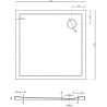 Mexen Flow kvadratna slim tuš kada 120 x 120 cm, crni mat - 46S701212