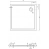Mexen Flow ruutne dušinurk slim 70 x 70 cm, valge läige - 46S107070