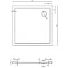 Mexen Flow base de duche quadrada slim 80 x 80 cm, brilho branco - 46S108080