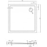Mexen Flow brodzik kwadratowy slim 85 x 85 cm, czarny mat - 46S708585