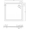 Mexen Flow brodzik kwadratowy slim 90 x 90 cm, czarny mat - 46S709090