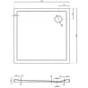 Mexen Flow Duschwanne quadratisch slim 90 x 90 cm, schwarz matt - 46S709090