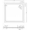 Mexen Flow brodzik kwadratowy slim 95 x 95 cm, czarny mat - 46S709595