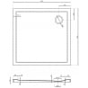 Mexen Flow kvadratna tuš kada slim 95 x 95 cm, crni mat - 46S709595