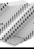 Mexen Mist Διπλή καμπίνα ντους ανοιγόμενη 120 x 110 cm, διαφανής, μαύρη