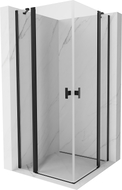 Mexen Mist Duo tuš kabina s preklopnim vratima 115 x 115 cm, prozirna, crna - 8A4-115-115-70-00