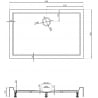 Mexen Flow+ pravokutna tuš kada 90 x 80 cm, bijeli sjaj - 46R108090H