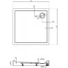 Mexen Flow+ receveur de douche carré 70 x 70 cm, noir mat - 46S707070H
